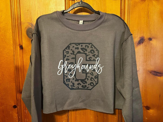 Grey ENMU Crop Top Sweatshirt